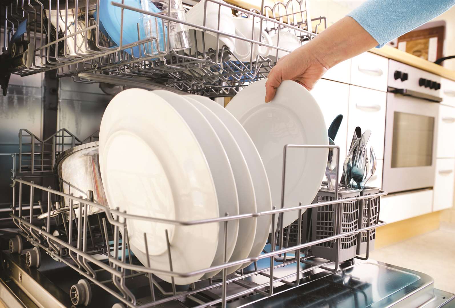 The fire did not spread from the dishwasher. Stock pic