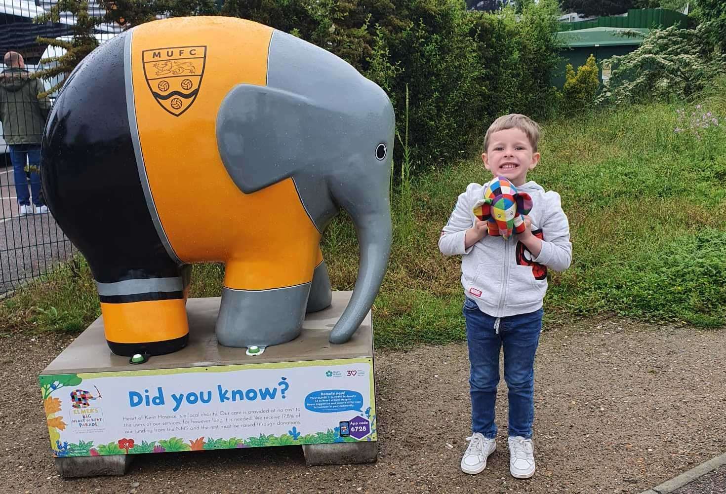 Jesse, aged 5, from Meopham has been Elmer hunting. Picture: Lucy Stephens