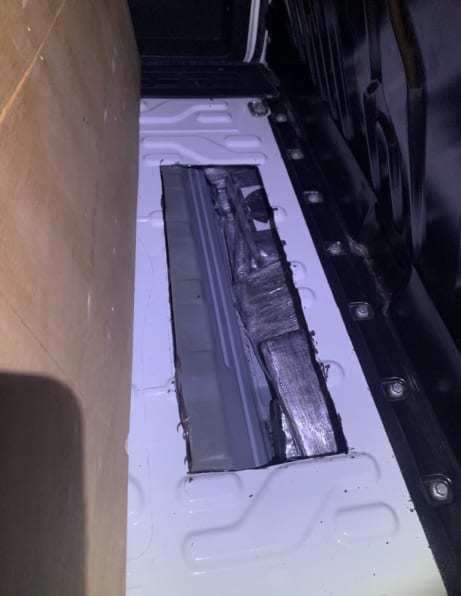 The drug suppliers hid a further 17 kilos of cocaine in a hidden compartment under the van's floor. Picture: Met Police