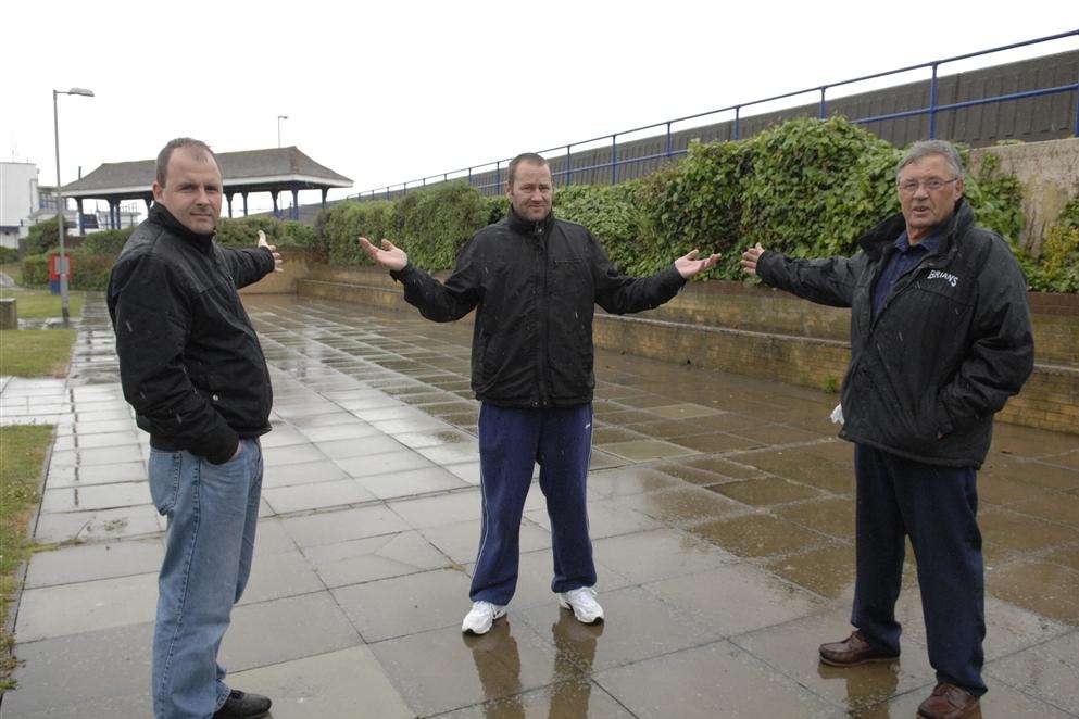 SEAL Members Chris Foulds, Toby Palmer and Brian Spoor at the location of the proposed open air cinema at Beachfields, Sheerness