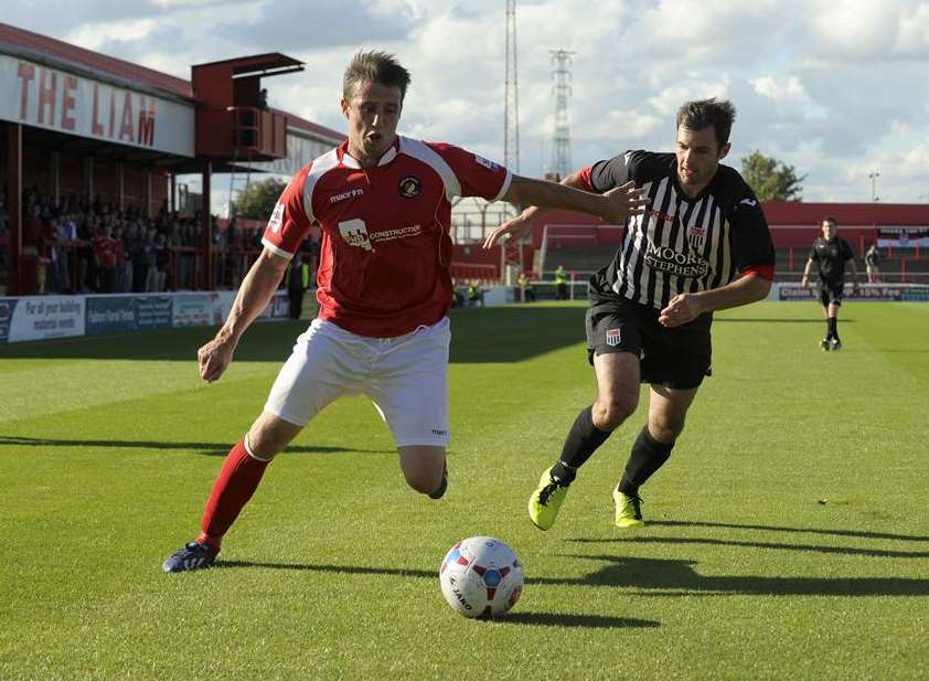Michael Corcoran on the ball against Bath City Picture: Andy Payton