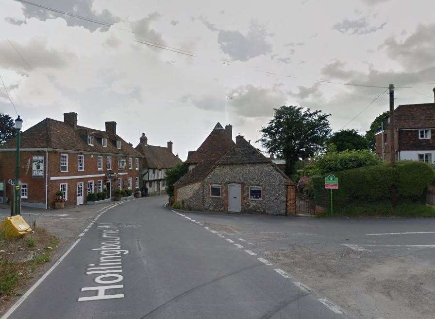 The intersection of Hollingbourne Hill with Pilgrim's Way. Picture: Google Streetview