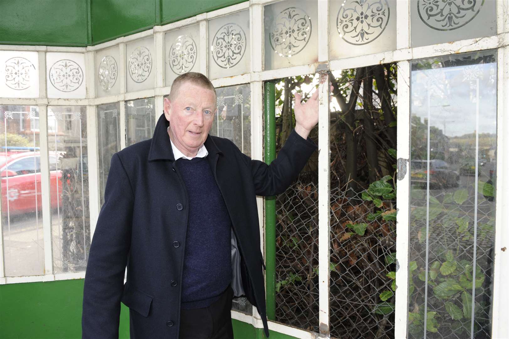 Bob Mouland at the old tram shelter