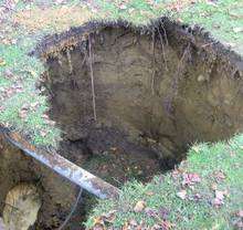 The hole on the Vinters Park Estate in Maidstone