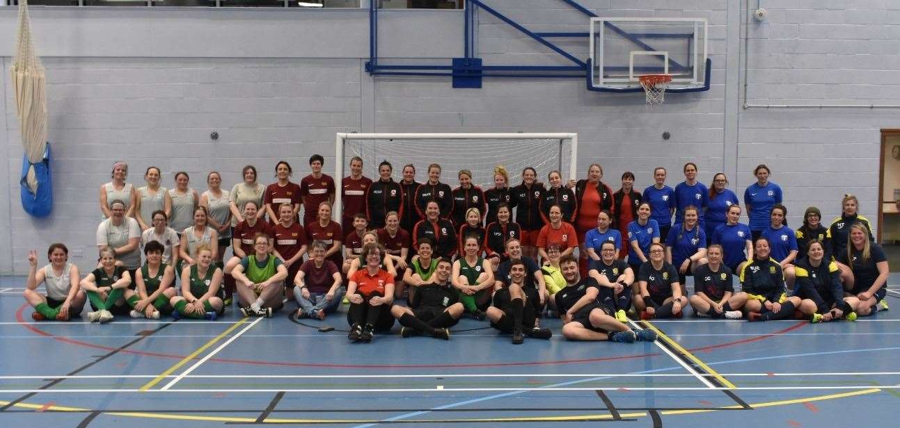 More than 70 players gathered at Canterbury Christ Church’s Sports Centre for Kent’s first Women’s Futsal Festival on Saturday