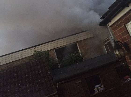 Smoke was seen coming from the building. Picture: @LacyCharlton