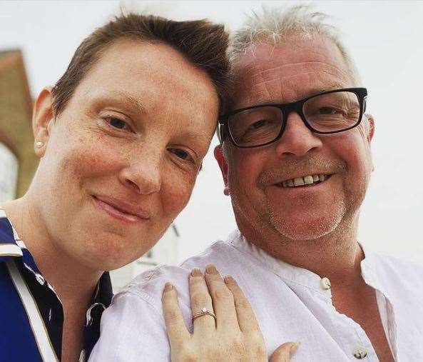 Tracey Crouch posted this photo of her and Steve Ladner on Instagram after "she said yes". Picture: Instagram/traceycrouchofficial