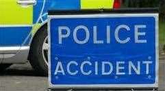 A motorbike and car collided on the A28