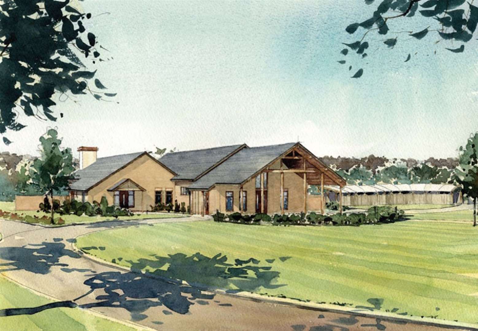 An artist's impression showing how the Herne Bay crematorium will look. Picture: Westerleigh Group