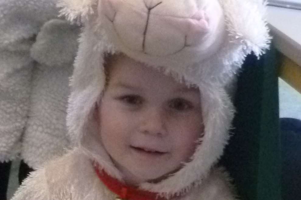 Lewis played a sheep in the Tonge C of E Primary School nativity