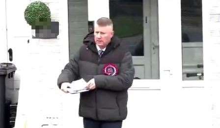 Britain First leader Paul Golding was handing out leaflets in Dartford. Picture: Britain First