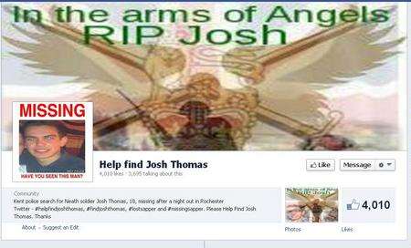Facebook RIP page to soldier Josh Thomas