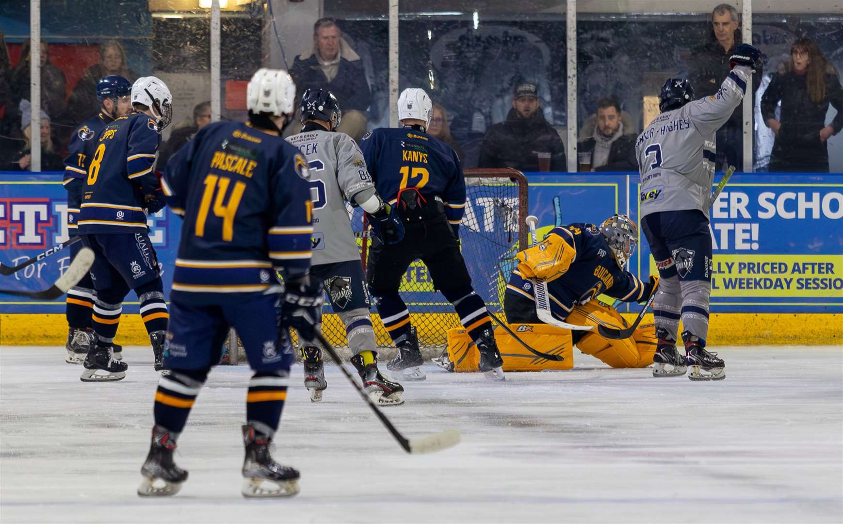 Goal action for the Invicta Dynamos against Romford Buccaneers Picture: David Trevallion