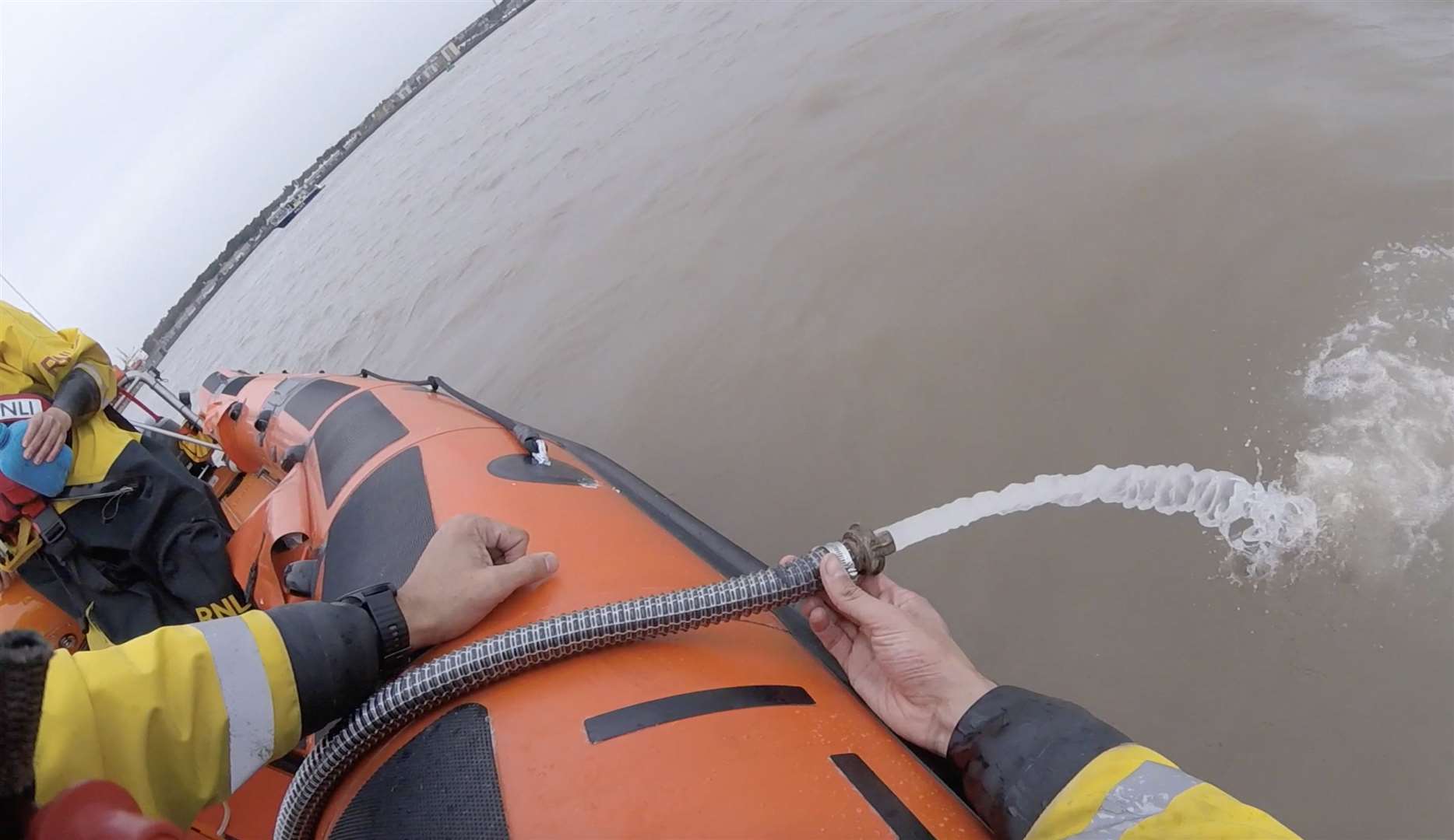 Water was coming into the vessel while it was aground near Dartford Bridge. Picture: RNLI
