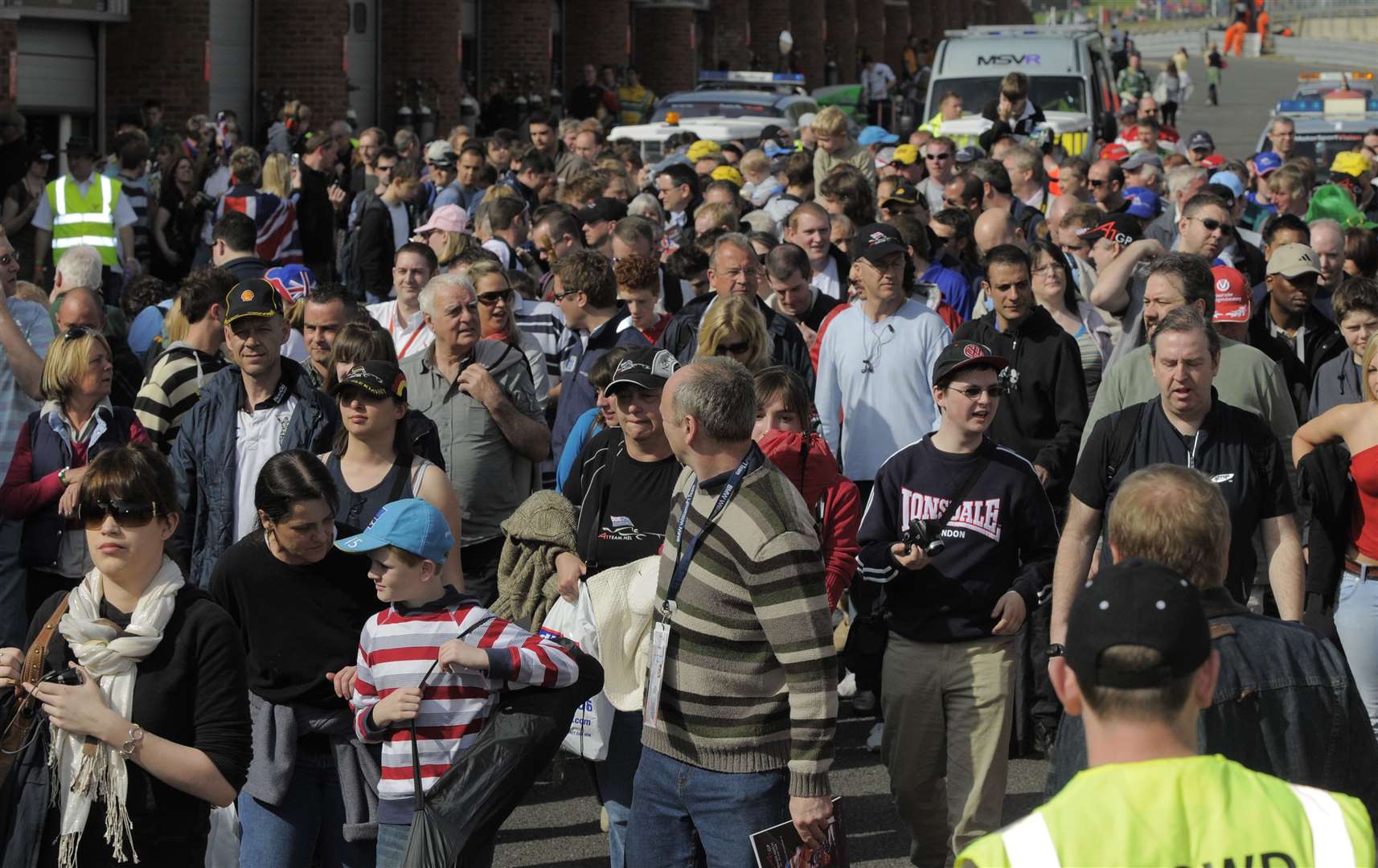 Big crowds on the pitlane walkabout in May 2008. Picture: Andy Payton