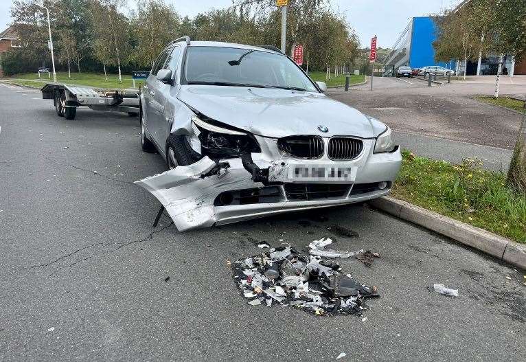 One resident’s BMW has been written off after another car ploughed into it