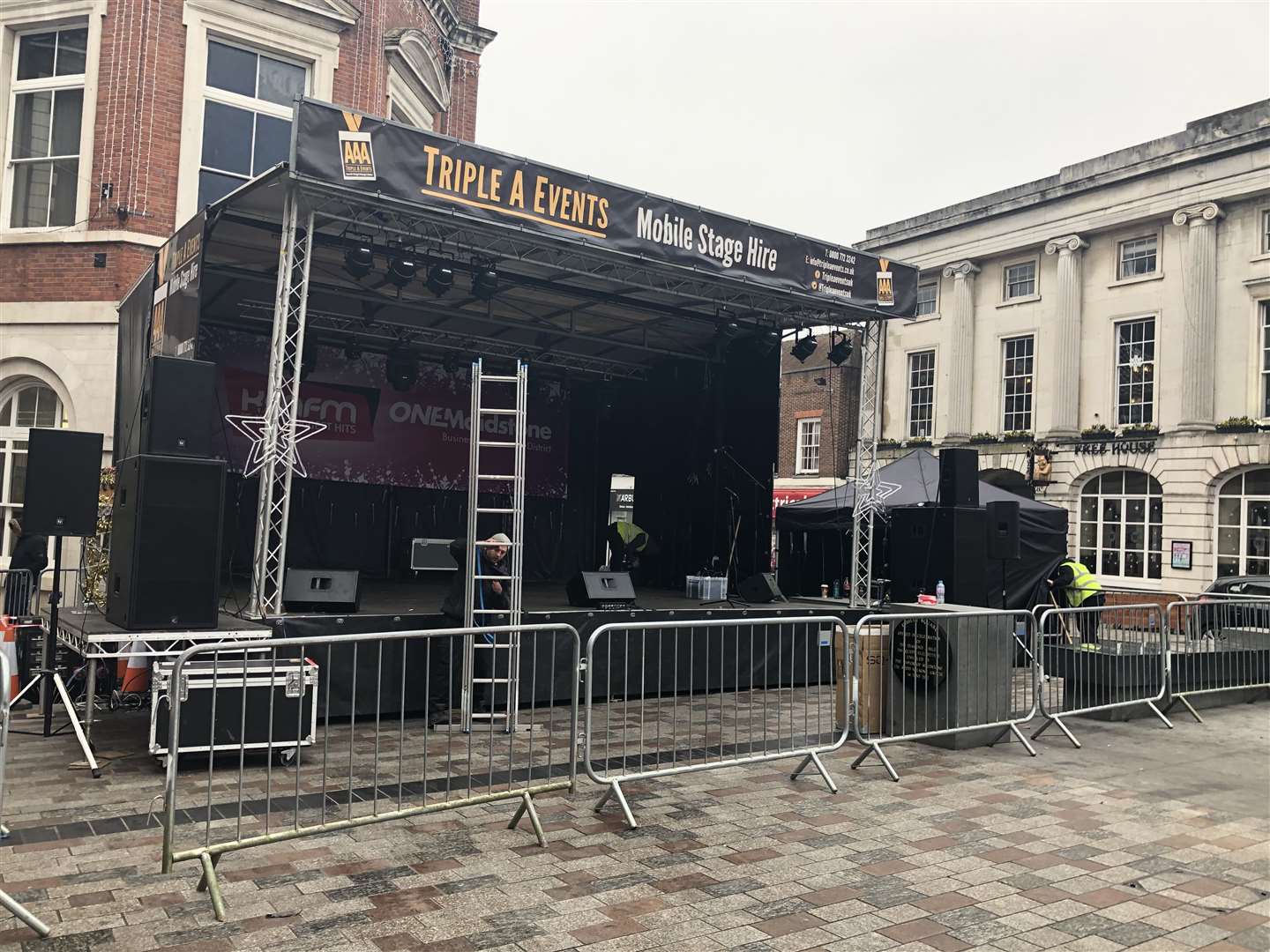 A stage has been set up in Jubilee Square, Maidstone (22212906)