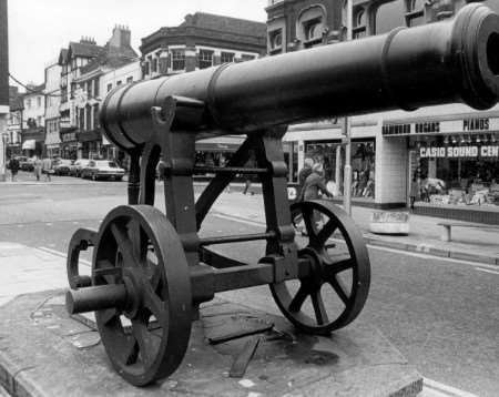 Maidstone's historic cannon.