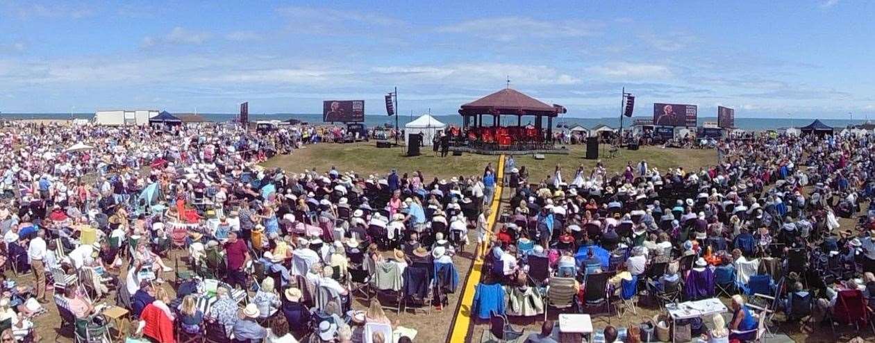 Thousands gathered to watch the memorial concert on Walmer Green on Sunday