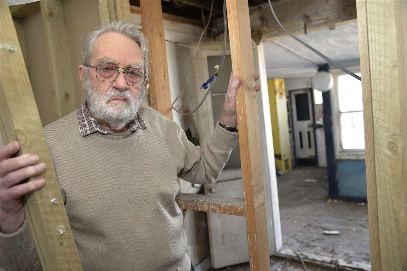 91-year-old Derrick Bensted's home was cut in half after a legal dispute with Whitstable Oyster Company