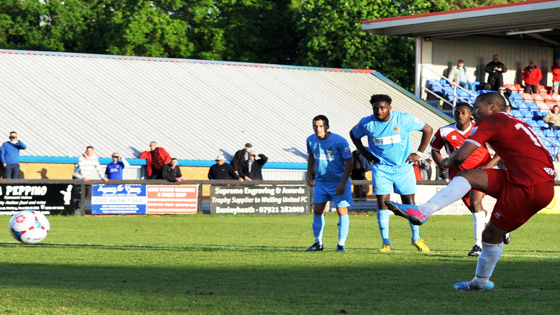 Ross Lafayette equalises from the penalty spot. Picture: David Brown