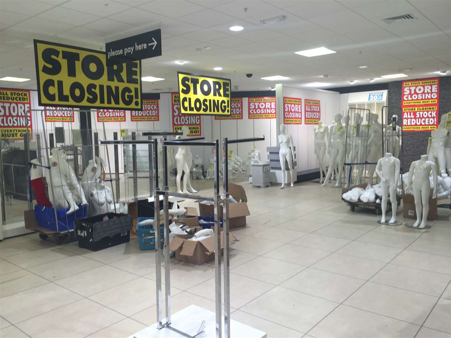 The interior of the former BHS store in Ashford's County Square shopping centre