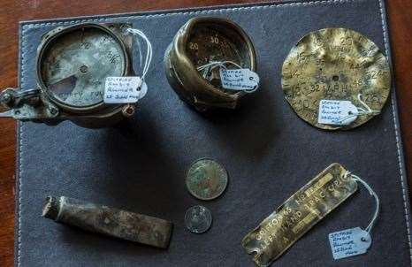 Artifacts recovered from the crash site