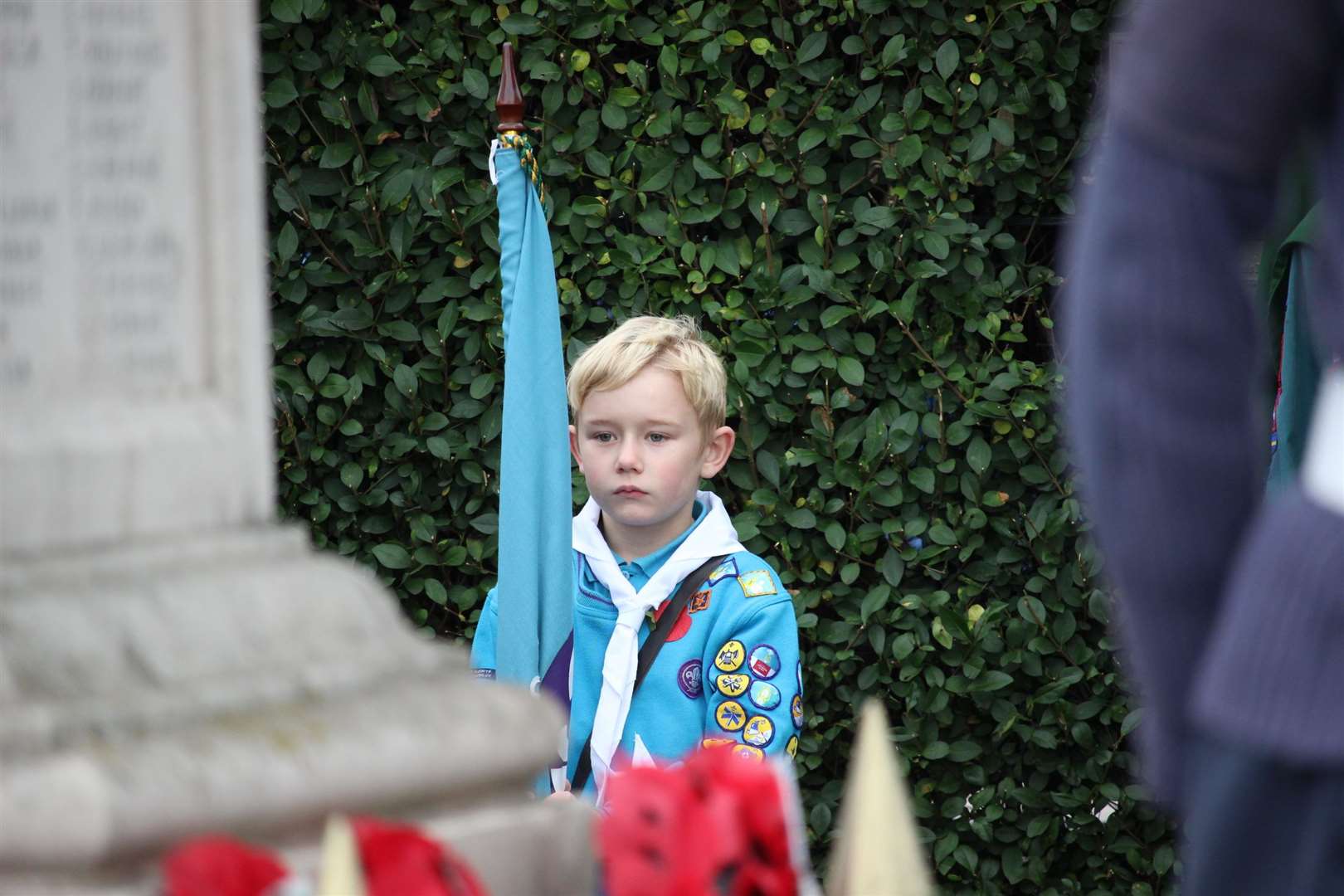A youngster at a Sheerness remembrance service. File photo