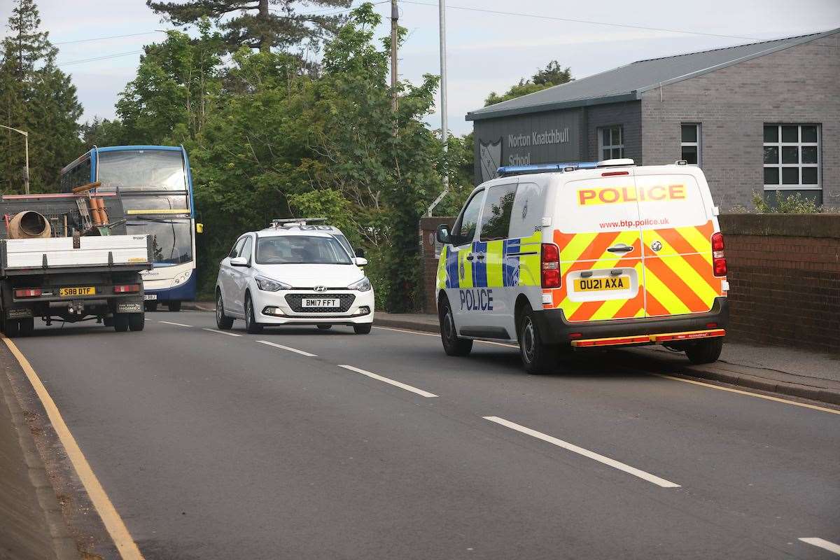 Police on Hythe Road after a man was found dead on the tracks. Picture: UKNIP (57042136)