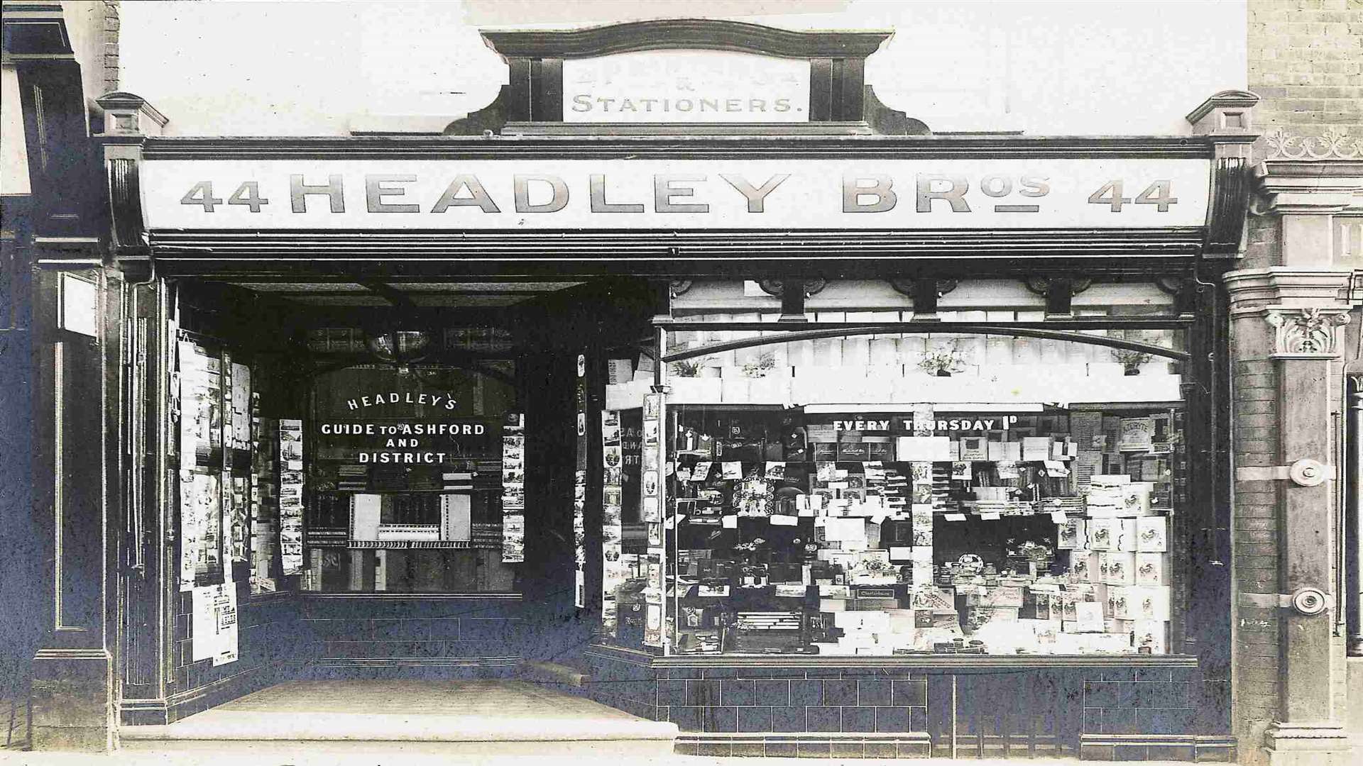 The original Headley Brothers shop in Ashford High Street, where the business was founded in 1881