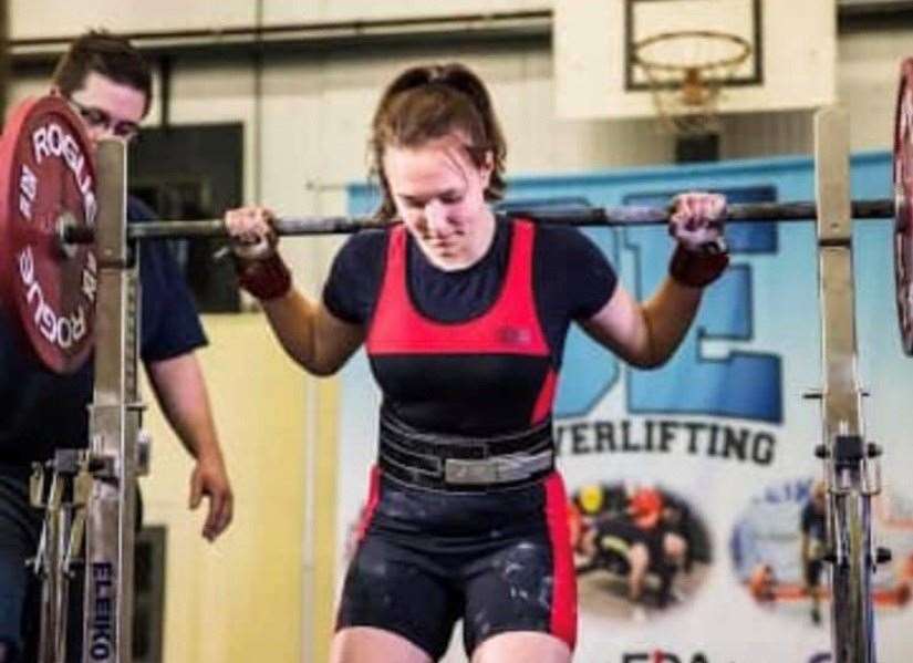 Jodi Collins, of Sittingbourne’s Fulston Manor School, weightlifting