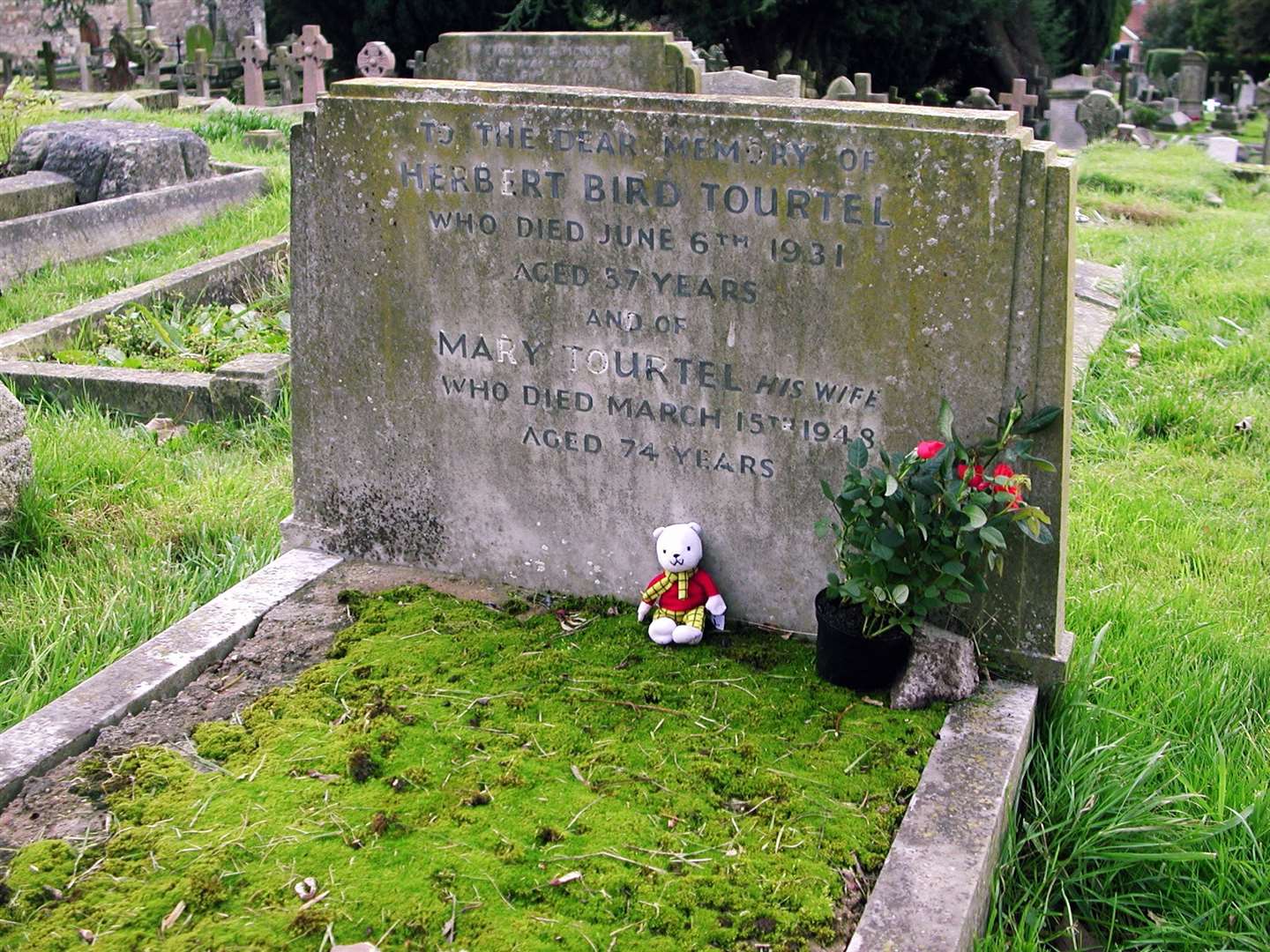 The grave of both Mary and her husband Herbert at St Martin's Church