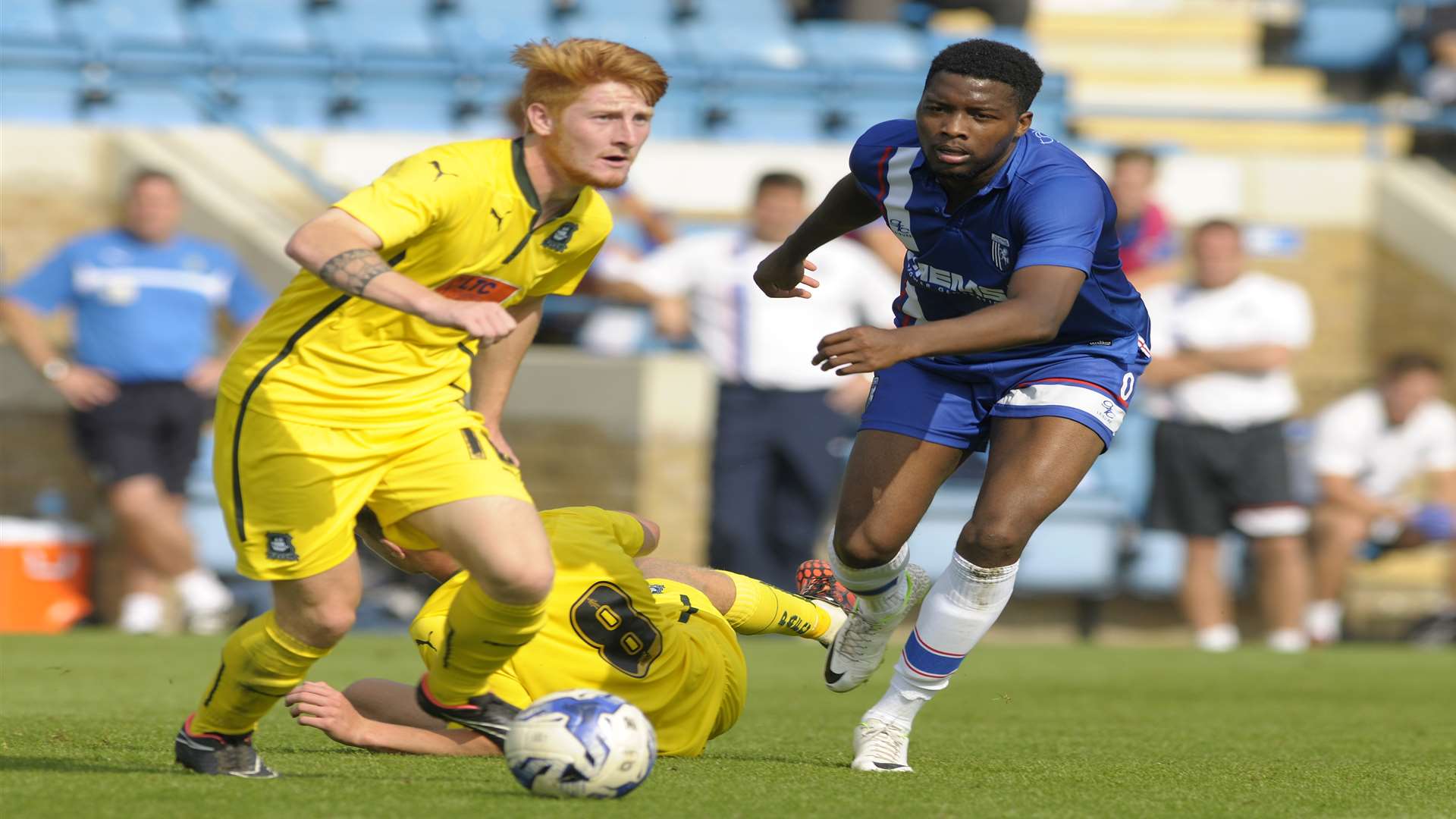 Antonio German in action for Gillingham's development squad against Plymouth
