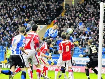 Marcus Tudgay heads Sheffield Wednesday's second goal. Picture: Barry Goodwin