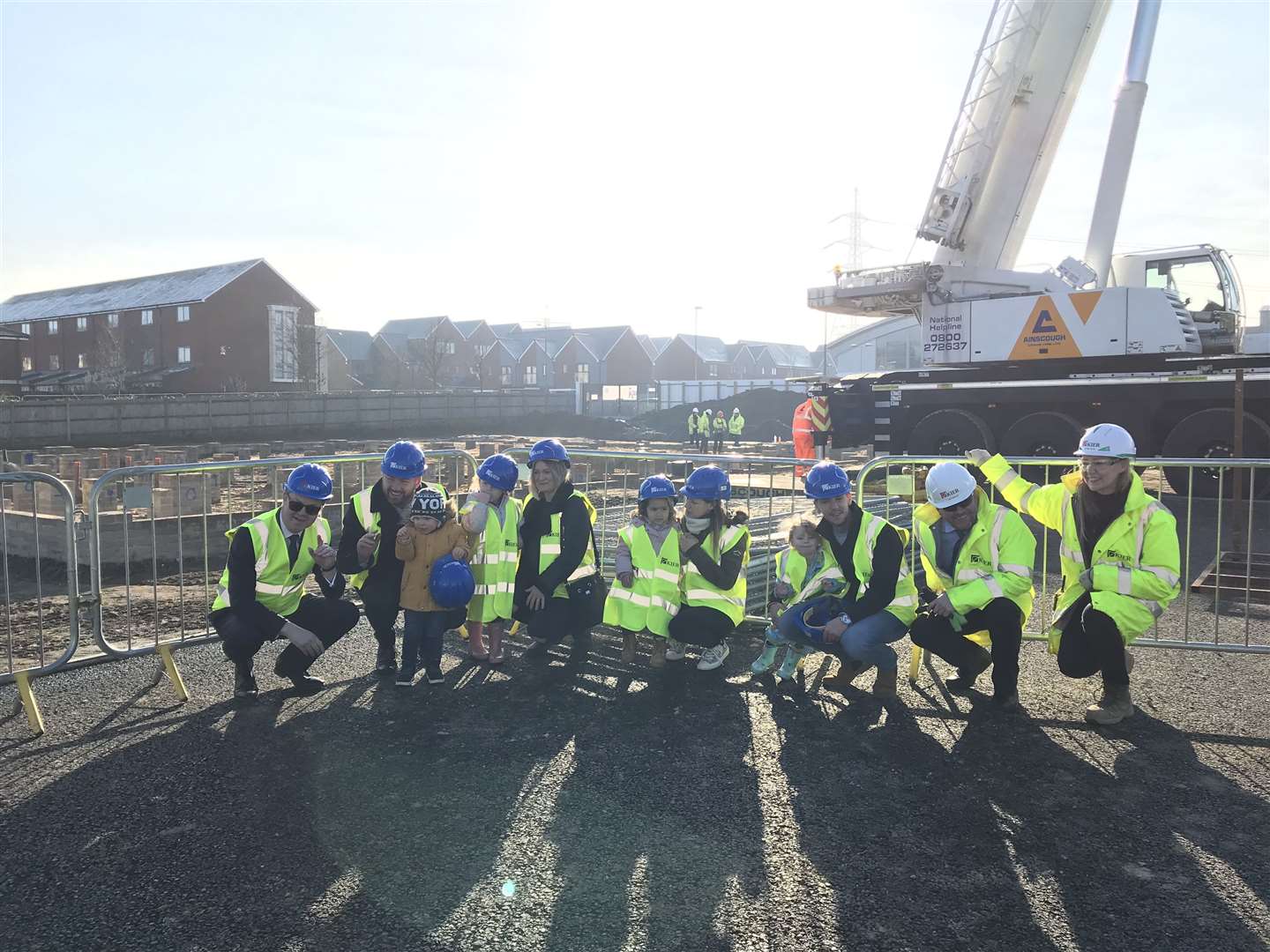 Families visited the Springhead Park Primary School site in March, as work continued apace
