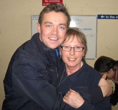 Hazel Stokes and actor Stephen Mulhern at the Marlowe Theatre, Canterbury