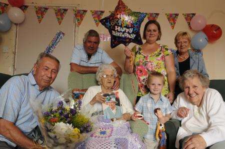 Violet Woods was pictured celebrating her birthday at St Martins Care Home, Joy Lane, in September.
