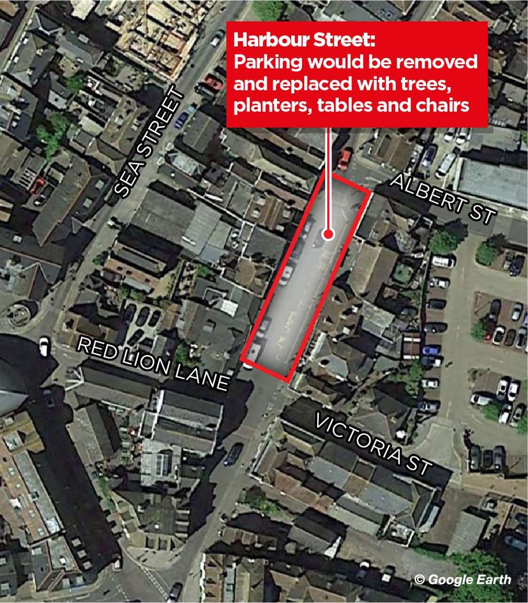 The area of Harbour Street where Arne Karlsen wants to replace parking
