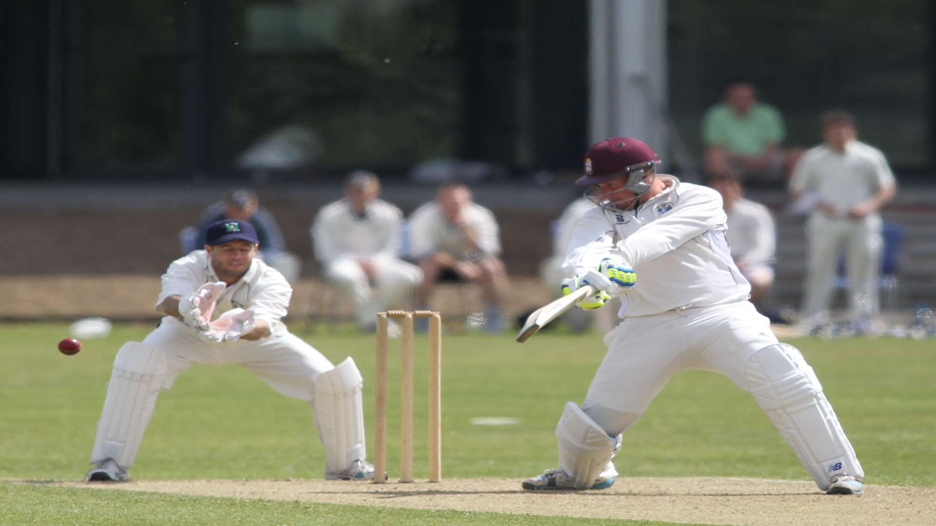 Dartford wicketkeeper Gavin Pointer behind the stumps during Canterbury's innings Picture: John Westhrop