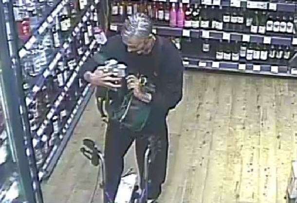Birch stealing from a store in Sandwich. Pic: Kent Police