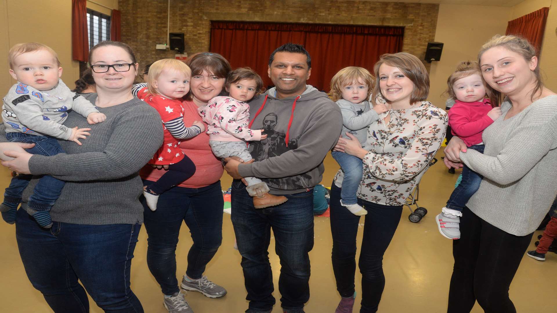 Ellie Wakefield, second from right, and her team of volunteers at the Fleetdown Open House baby group at the Fleetdown Community Centre on Wednesday