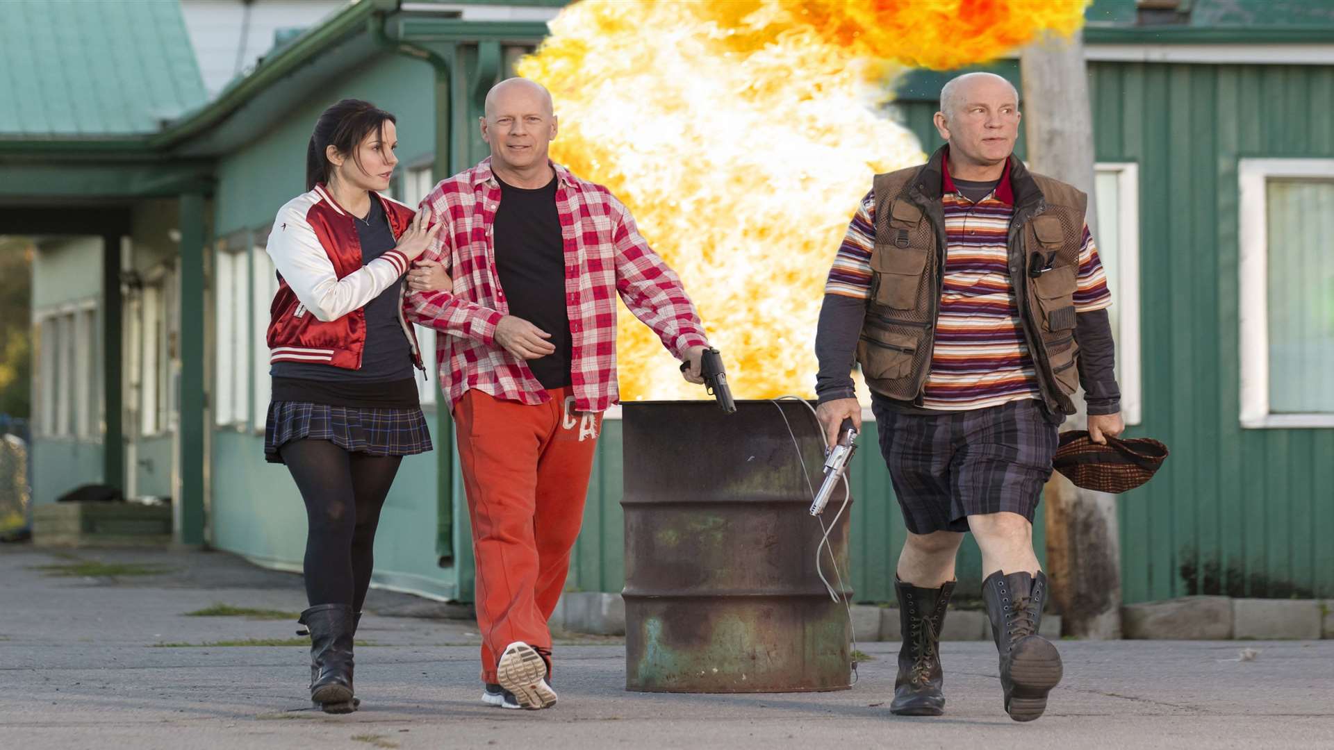 Red 2 with Mary-Louise Parker as Sarah, Bruce Willis as Frank and John Malkovich as Marvin. Picture: PA Photo/Entertainment One.
