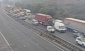 Traffic was queuing before the Dartford Crossing due to a police incident. Picture: Highways England