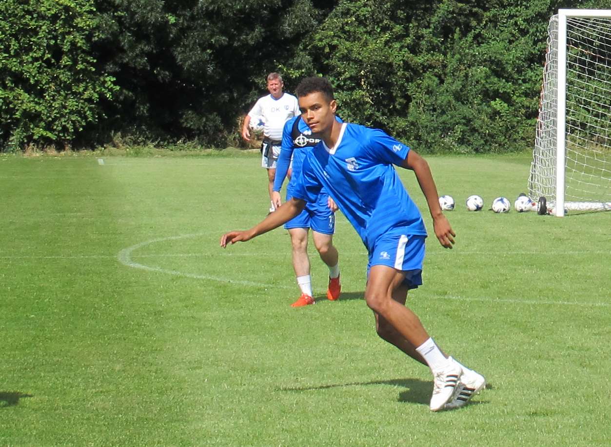 Gillingham's new signing Josh Pask at training Picture: GFC