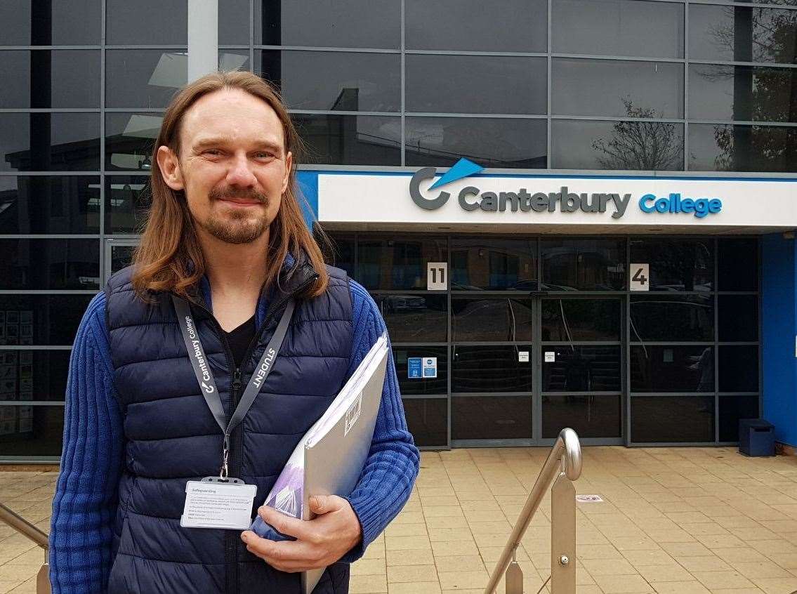 Michael is studying hairdressing at Canterbury College