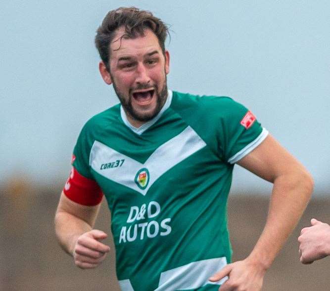 Ashford United defender Liam Friend Picture: Ian Scammell