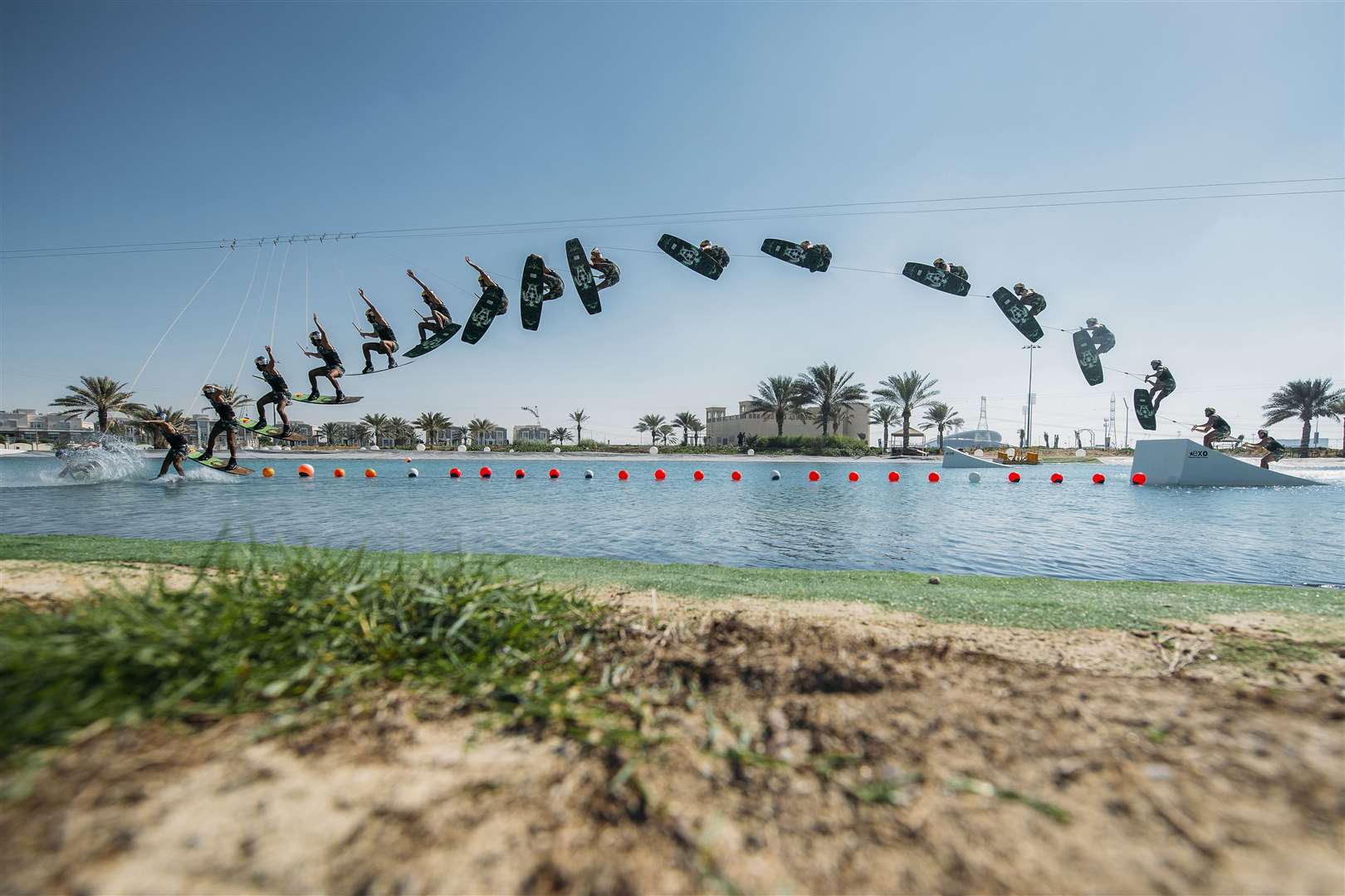 Omeir Saeed Yousef Almheiri who has achieved the farthest wakeboard ramp jump by a male (Guinness World Records/PA)