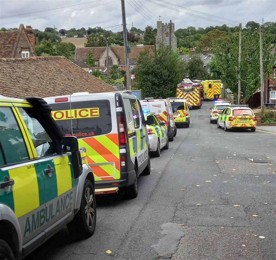 Chartham villagers say they had "never seen so many emergency vehicles" in one place
