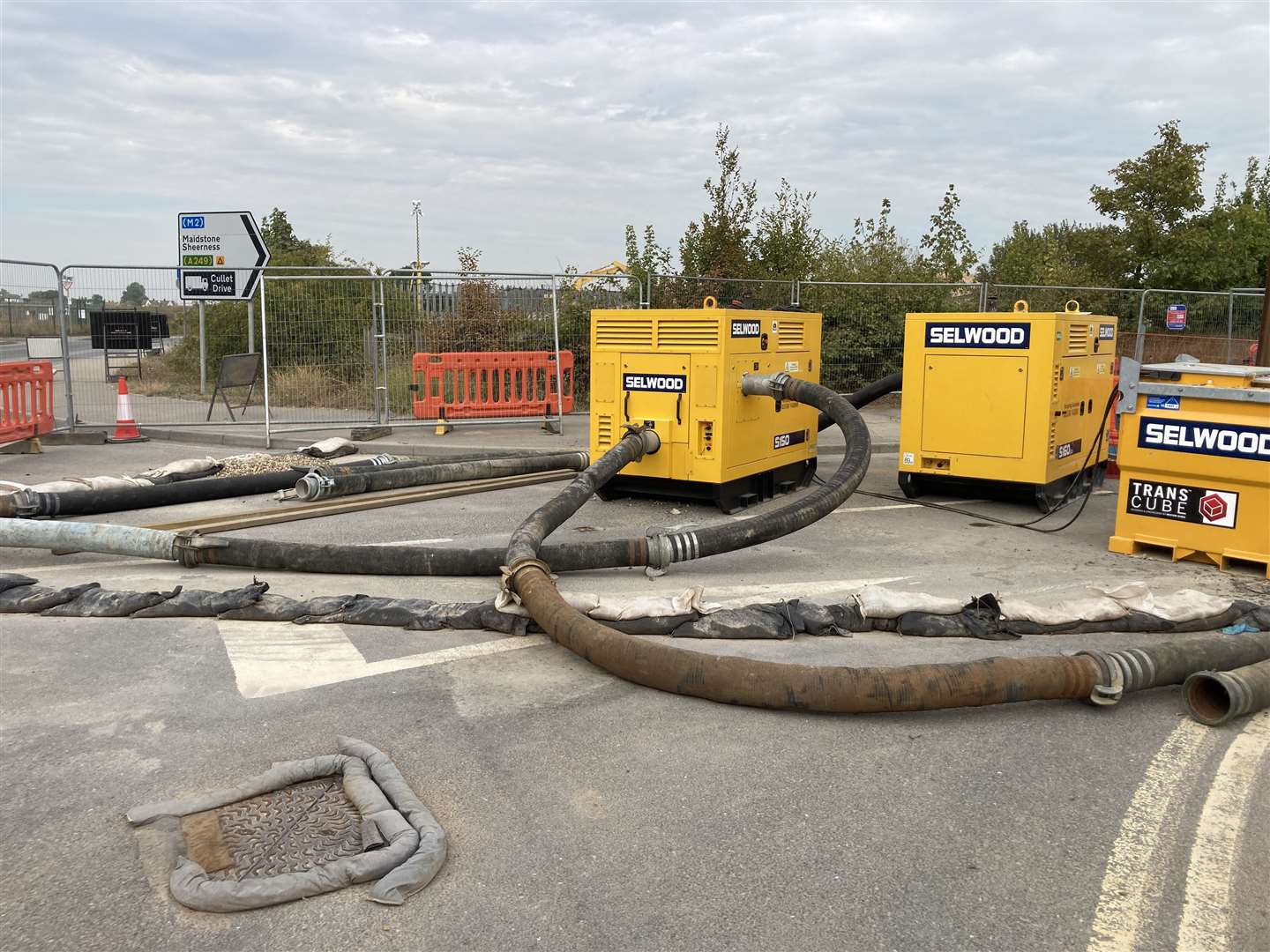 Emergency pumps at Thomsett Way, Queenborough