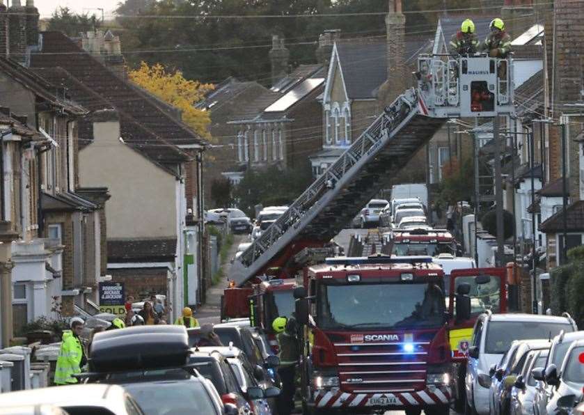 Firefighters at the scene in Weston Road. Pictures: UKNIP